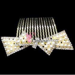 Accesoriu elegant pentru decor par AP022DD Auriu cu cristale si perle